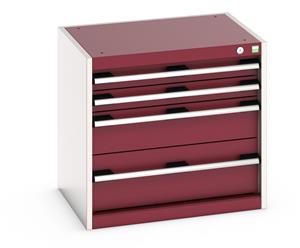 40011040.** Cabinet contains 2 x 75mm, 1 x 150mm and 1 x 200mm high drawers 100% extension drawer with internal dimensions of 525mm wide x 400mm deep. The drawers...